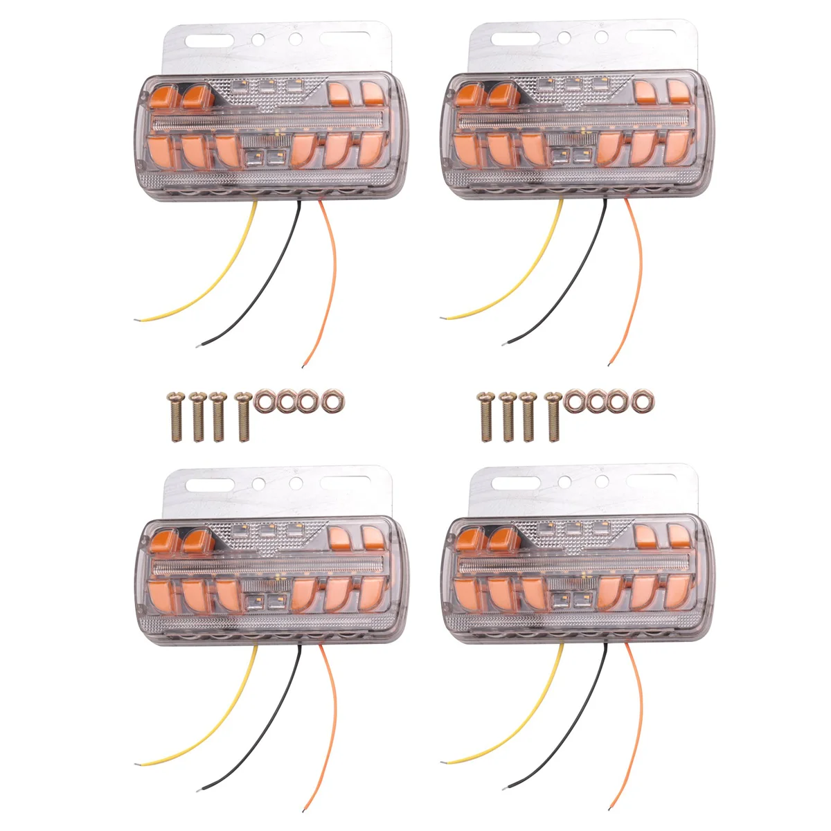 4Pcs LED Trailer Lights 12-24V Side Marker Lights Trailer Tail Lights Truck Side Lights Signal Lights