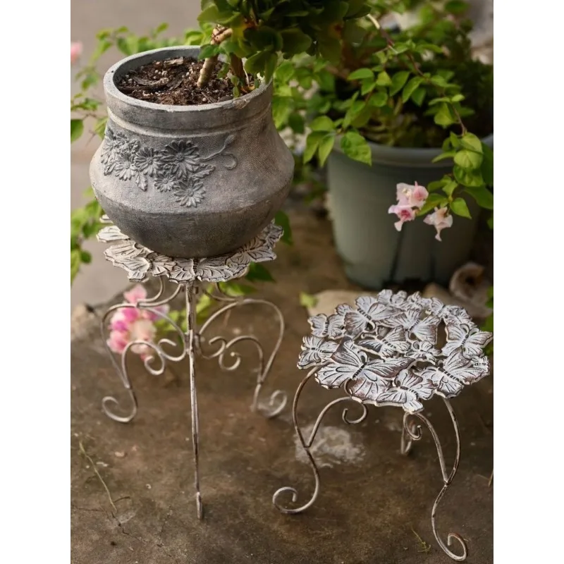 Flower stand Outdoor wrought iron balcony Garden Living room Bonsai stand Decorative multi-layer decorative ornament Flower stoo