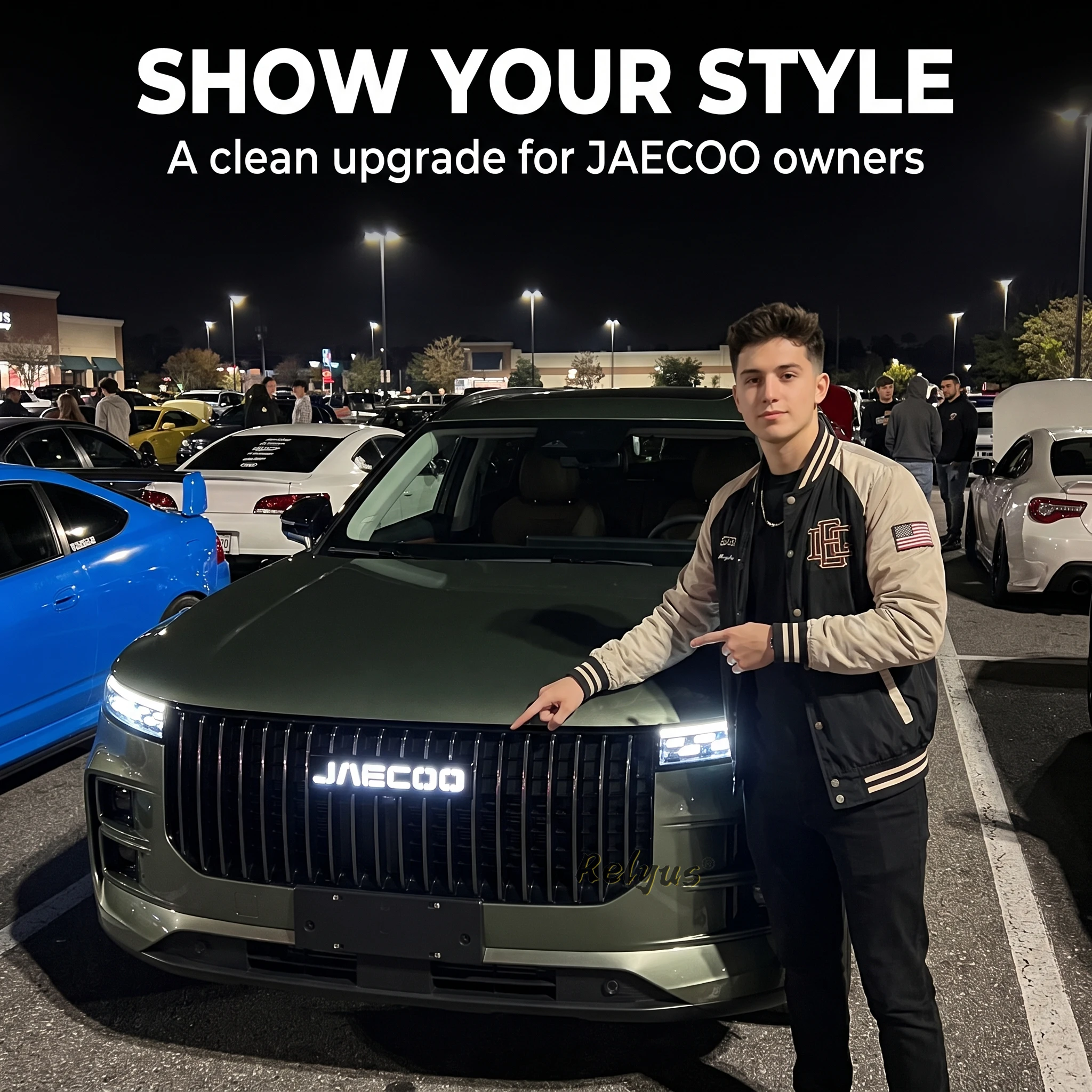 1Pc Car Front Grille 4D LED Car Logo Front Rear Emblem Light Badge Lamp For Jaecoo J7 2023-2025 Car Modification Accessories