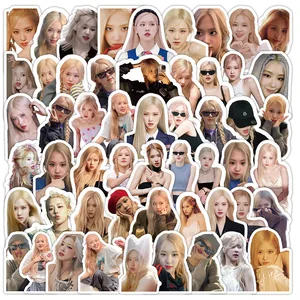 10/70pcsピンクローズステッカー韓国ガールズKPOPステッカーDIY防水スクラップブッキングラップトップオートバイグラフィティデカールパックギフト 12ベストセールスKPOPバラ-11