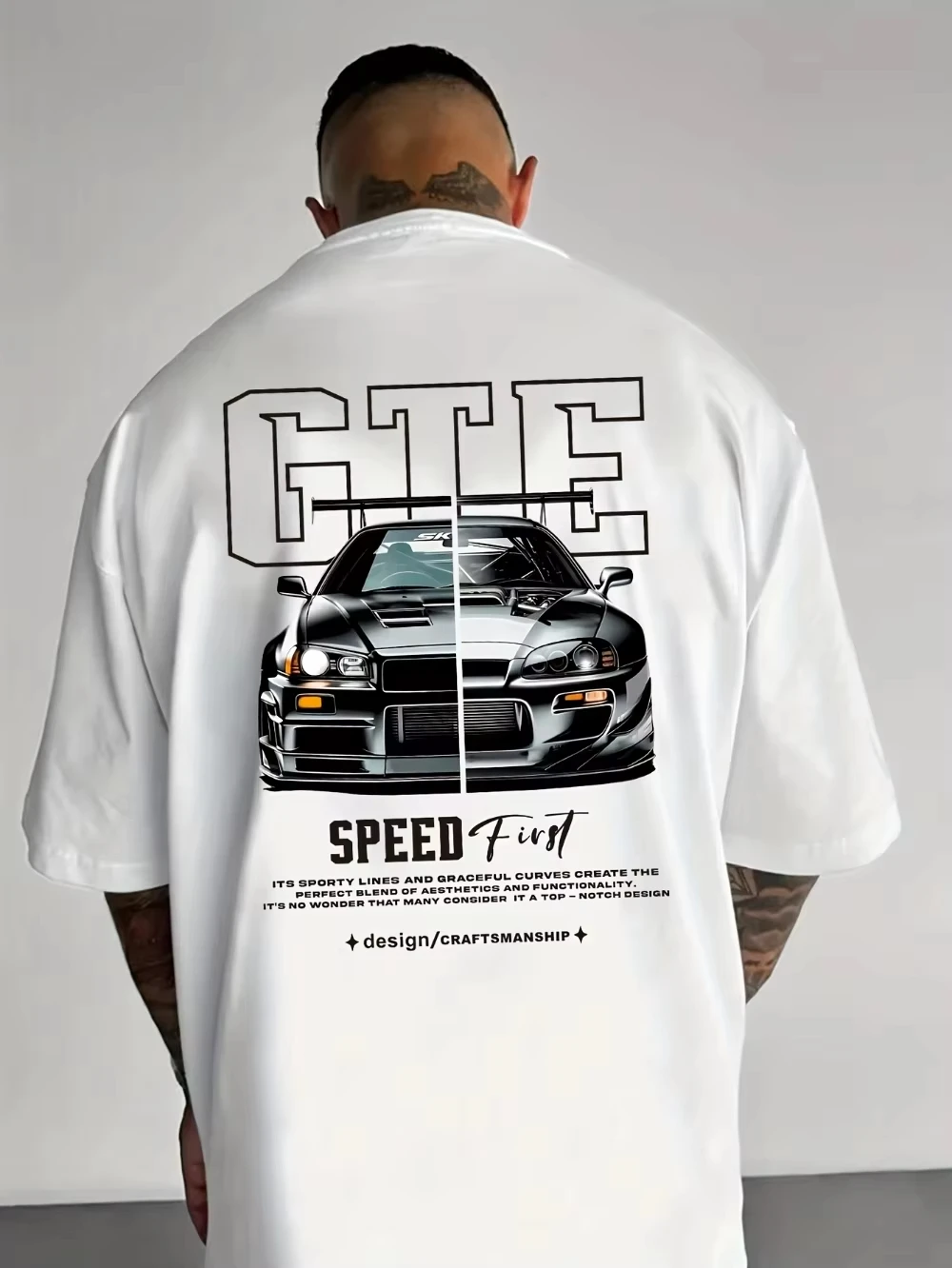 Summer 2026 New Japanese Classic Car Print Men's T-shirt High Quality Fashion Crew Neck Print Men's and Women's T-shirts