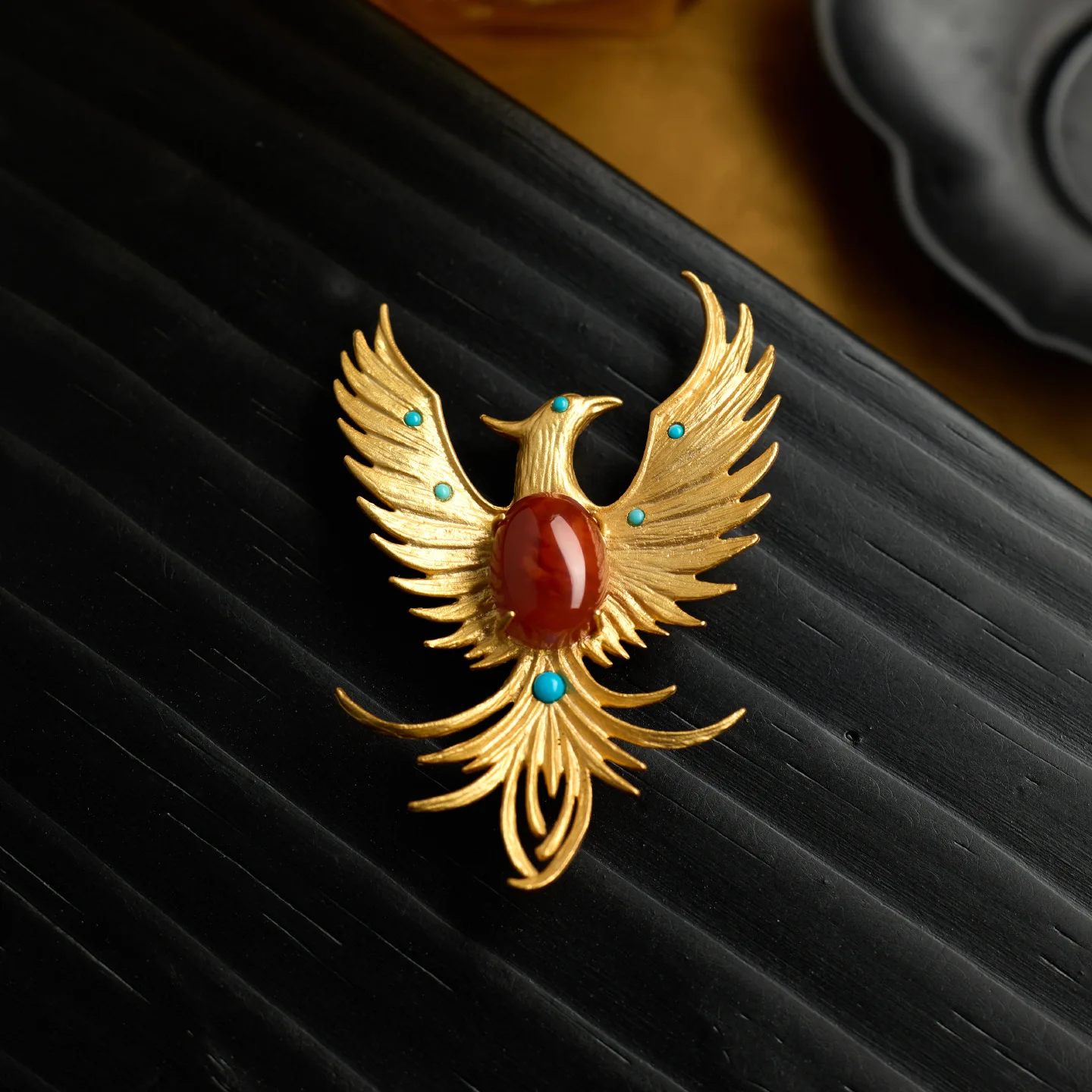 

Брошь Феникс, агат Наньхун, серебро 925 пробы, роскошная китайская элегантная брошь-цветок, подарок