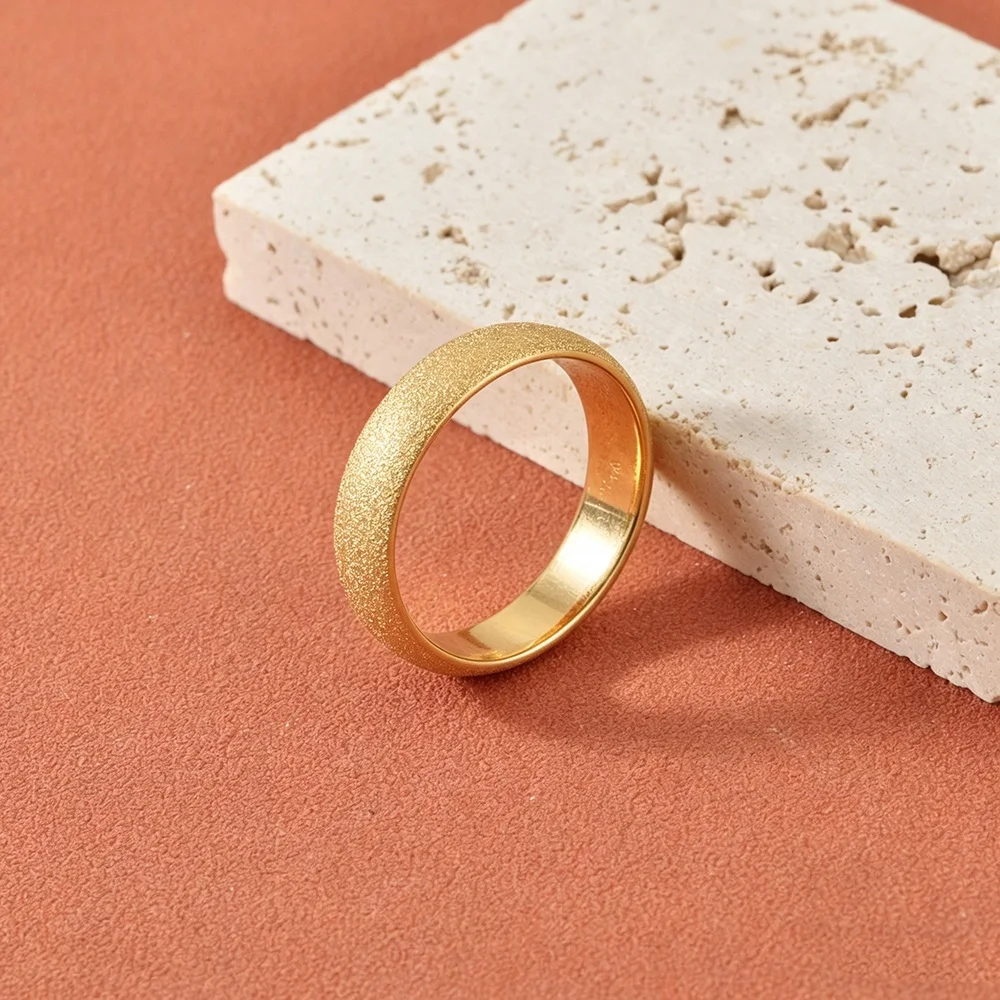 JeeMango Hochwertige, modische, schlichte Ringe aus Edelstahl für Damen, 6 mm Breite, vergoldeter Fingerring, Schmuck, Geschenk, R26030 – Detail 5