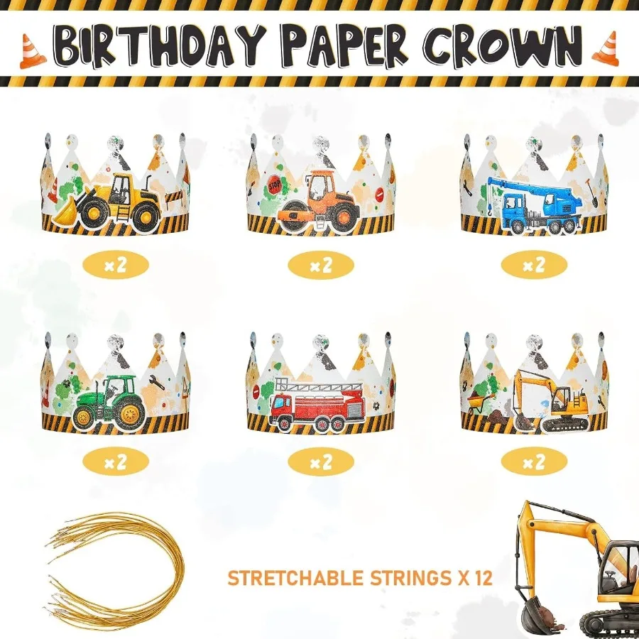 قبعات حفلات WERNNSAI لـ - 12 قطعة من لوازم حفلات أعياد الميلاد التيجان مع شريط مرن قبعات حفلات ورقية ملونة لـ