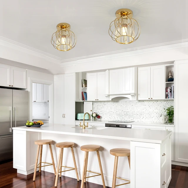 Modern minimalist luxury crystal E27 ceiling light for kitchen, dining room, corridor, dressing room, entrance lighting fixtures 2