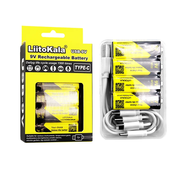 4-32 قطعة LiitoKala 9 فولت 1100 مللي أمبير بطارية 6F22 نوع-C USB-9 فولت بطارية ليثيوم أيون ل متعدد ميكروفون لعبة التحكم عن بعد KTV