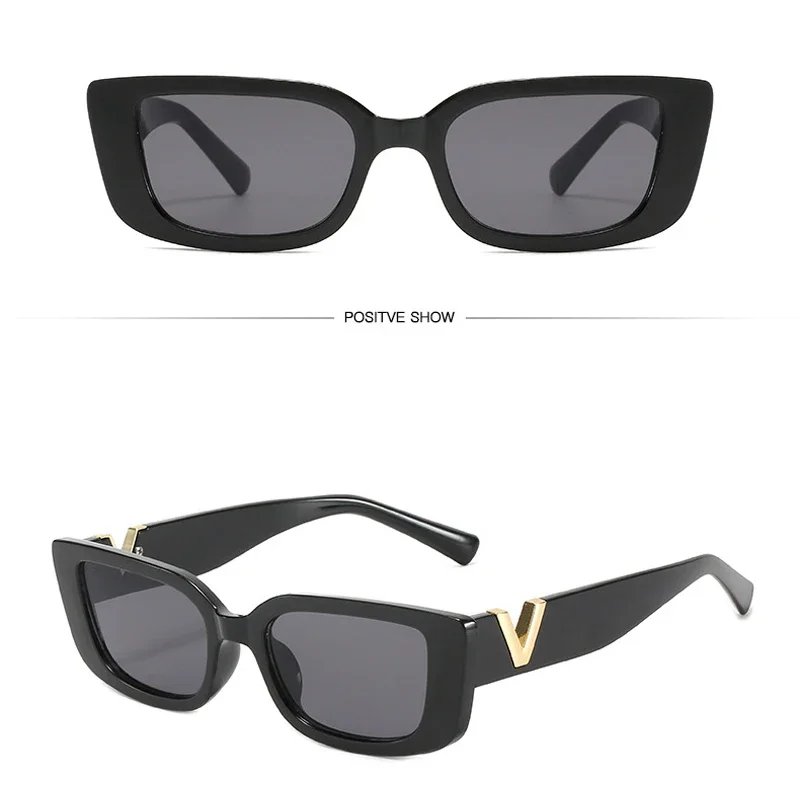 Retro Rectangle Sunglasses Women Brand Designer Vintage Small Frame Sun Glasses Ladies Classic Black Square Oculos De Sol