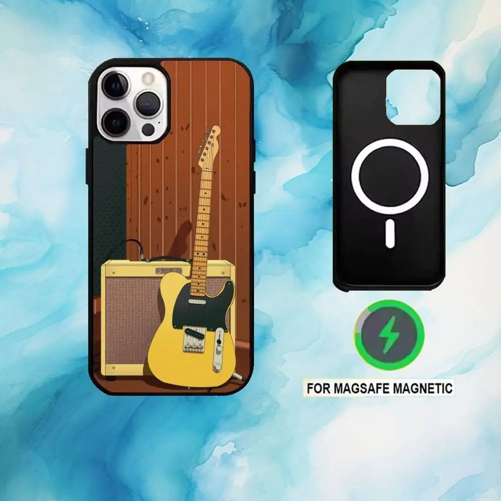 Gitarrenverstärker-Telefonhülle für iPhone17,16,15,14,13,12,11 Plus, Pro Max, magnetisches Magsafe-Wireless-Laden