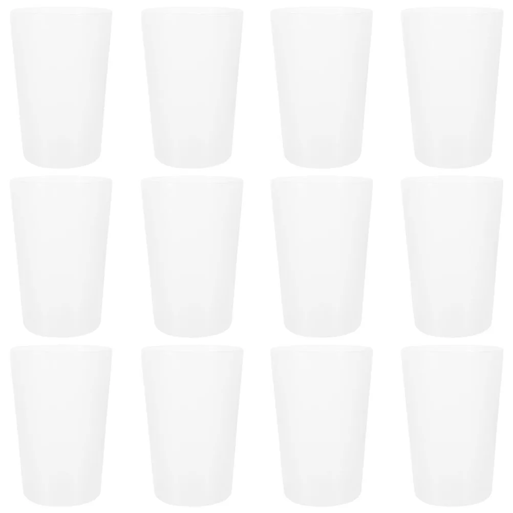 

12pcs Toothbrush Cups Simple Transparent Dental Mugs Wash Mouthwash Bathroom Brushing Household Drinking Water Cups