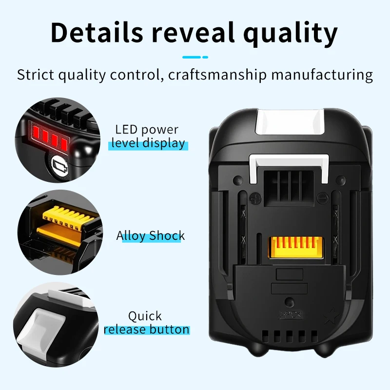 쿠그로 18V 6Ah 5Ah 4Ah 마키타 18V 배터리 전동공구 리튬이온 교체 배터리 LXT BL1850 BL1840 18V 스크류드라이버용 BMS 포함