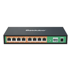 Interruptor PoE de 9 puertos de 2,5 GB, 8x2,5G, SFP, enlace ascendente de 10G, interruptor de red Ethernet no gestionado de 2,5 Gb, caja de Metal Plug & Play