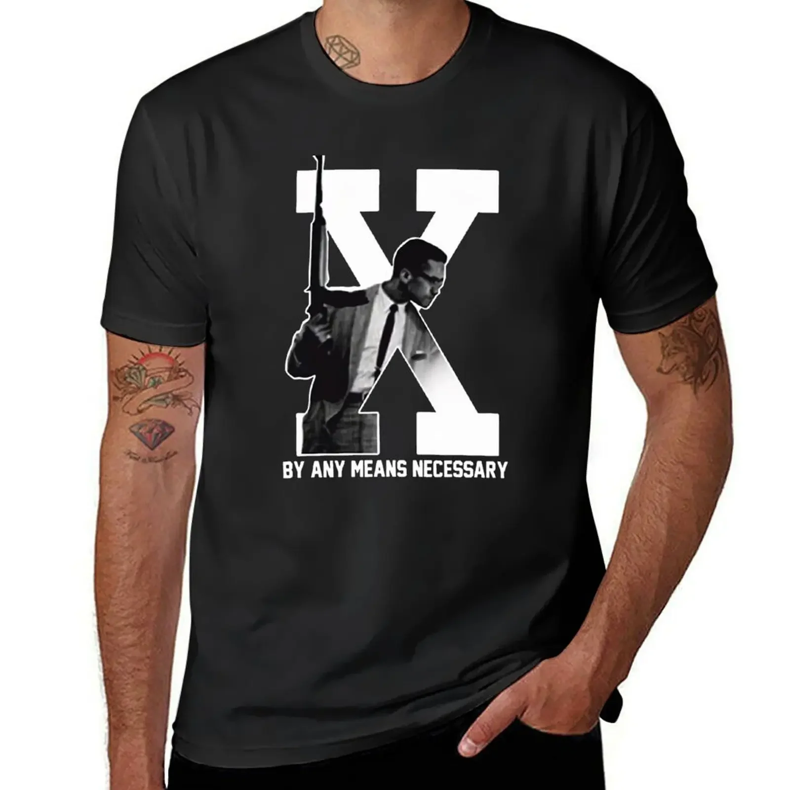 

Cool Malcolm X by Any Means Necessary T-shirt aesthetic clothes blacks summer clothes Men's t shirts