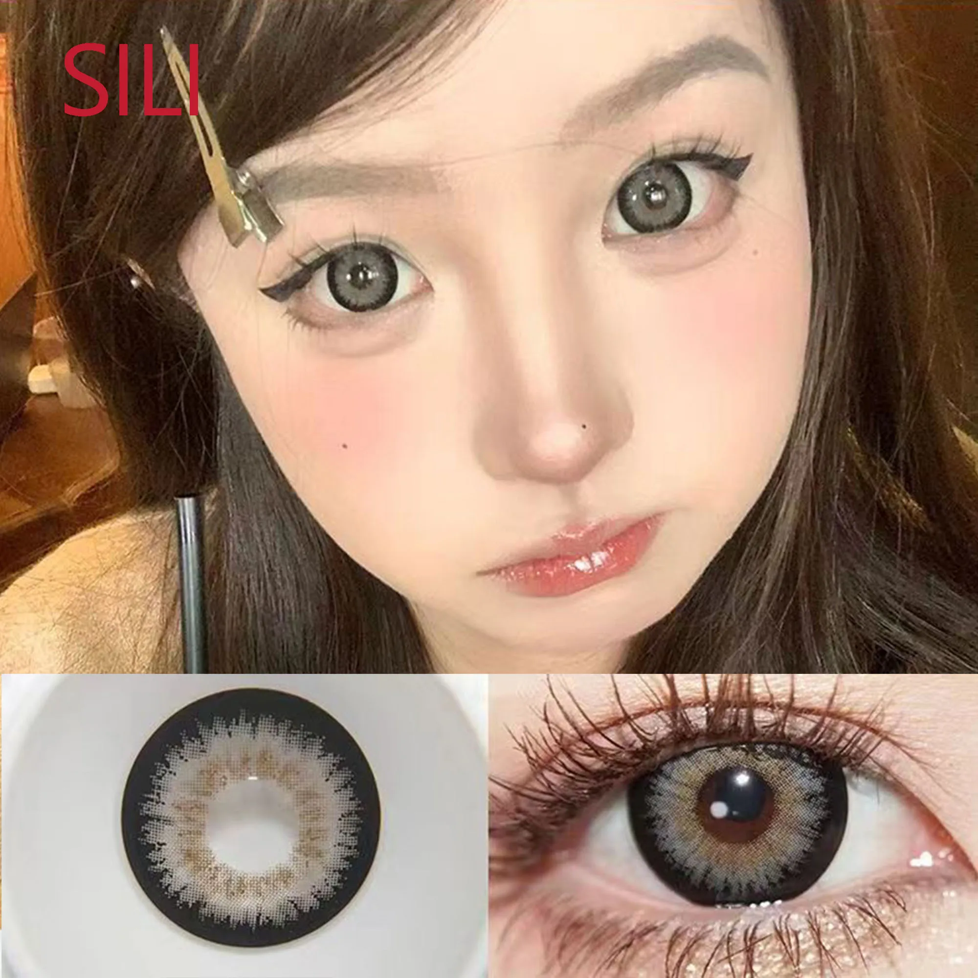 14.50mm Cosmetic Soft Contacts Lenses for Eye Color Change with Power Dolly Eyewear Accessories lentes de contacto Sili