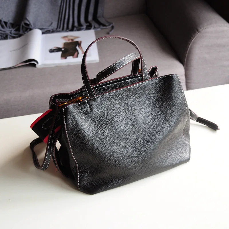 

New Women Soft Top Layer Cowhide Women's Bag Shoulder Strap Casual Simple Leather Women's Bag Luxury Designer Shoulder Crossbody