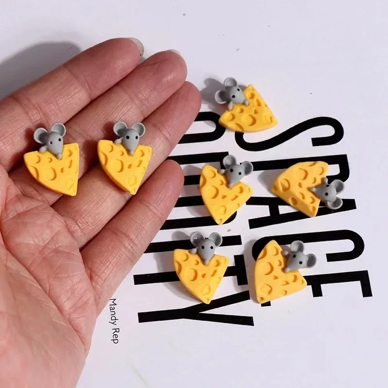 10 Uds Mini ratón de queso casa de muñecas en miniatura desayuno juego de simulación cocina muñeca pequeña comida accesorios de juguete