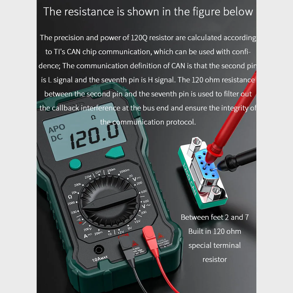 1 pces can bus terminal terminator db9 rs323 com serial macho ao conector fêmea adatper com resistência 120ohm