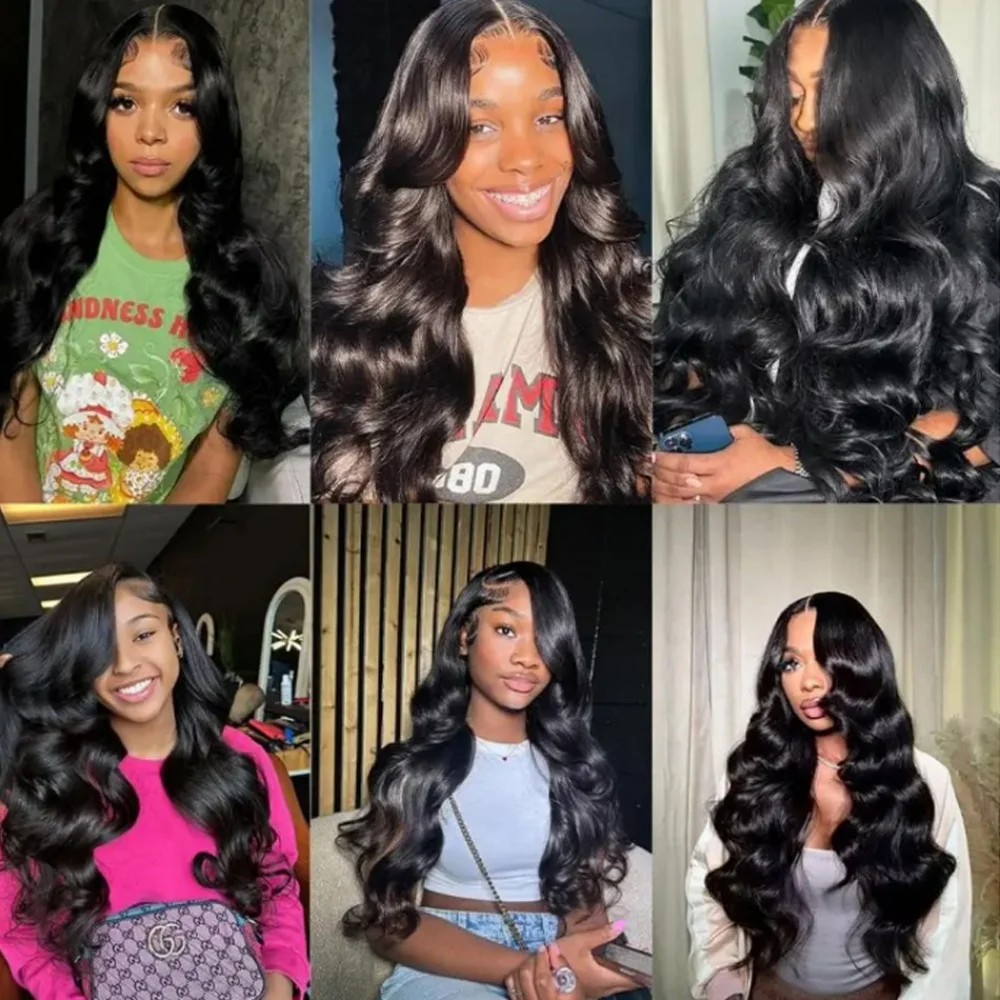 13x6 Body Wave Lace frontal Wig  Human Hair Pre Plucked Glueless 13X4 Brazilian Body Wave HD Transparent Lace Wigs For Women image 6
