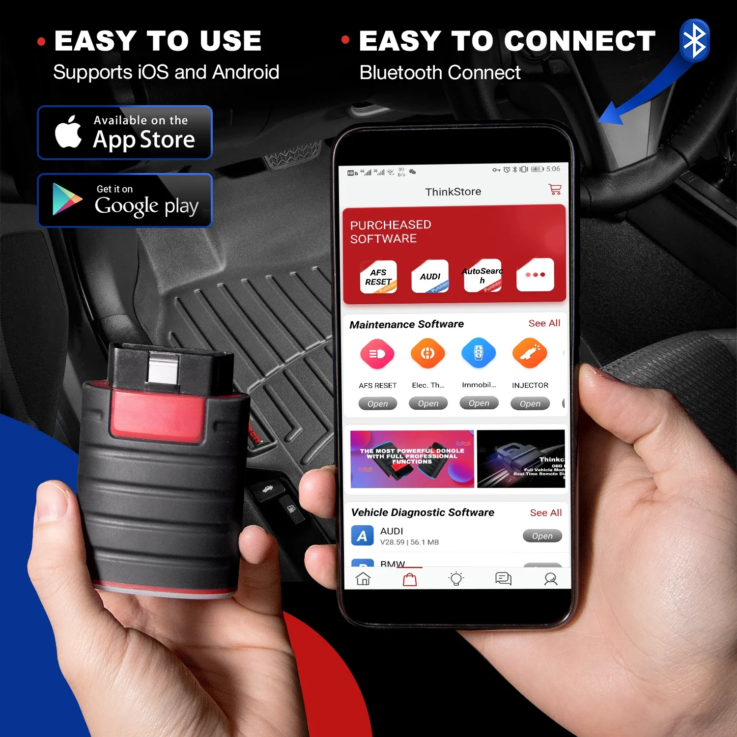 Thinkcar Thinkdiag HOT Version All System Diagnostic Tool 16 Resets Service Ecu Coding Active Test OBD2 Scanner 1 Year Free