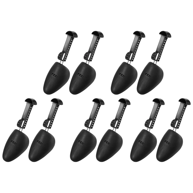 5 Pairs Practical Plastic Adjustable Length Men Shoe Tree Stretcher Boot Holder Organizers (5 Pairs Black)