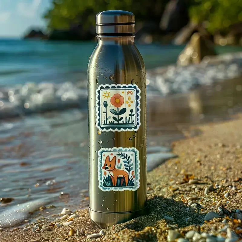 50 قطعة/المجموعة لطيف الحيوان ختم ملصقات الشارات الأمتعة المحمول دراجة نارية الهاتف ملصق مضاد للمياه ألعاب أطفال