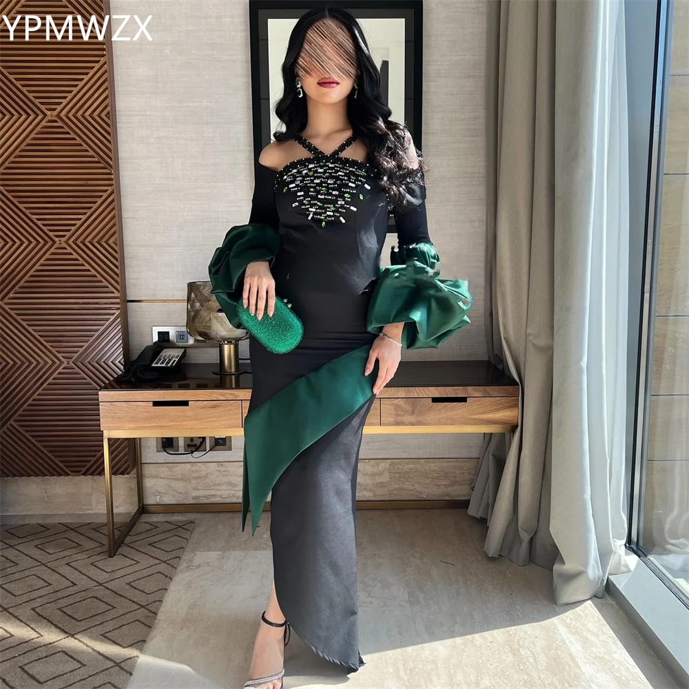 تخصيص YPMWZX الرسن غمد الطابق طول التنانير حبة فساتين المناسبات حسب الطلب