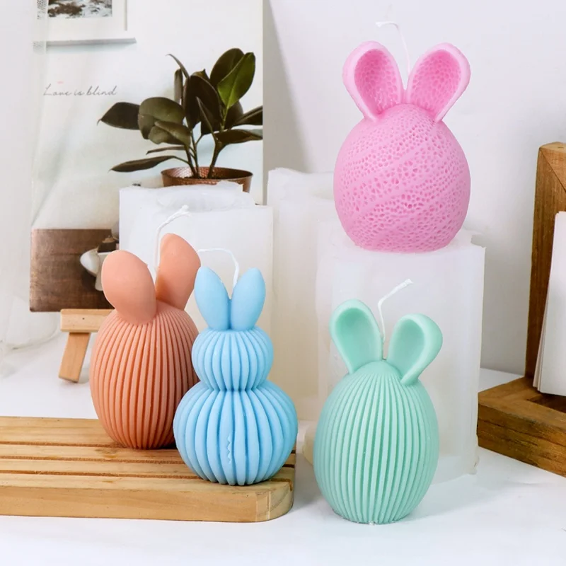 

3D пасхальный круглый шар кролик силиконовая форма для свечей DIY милая тыква кролик в форме мыла пластырь смола кристалл литейная форма домашний декор
