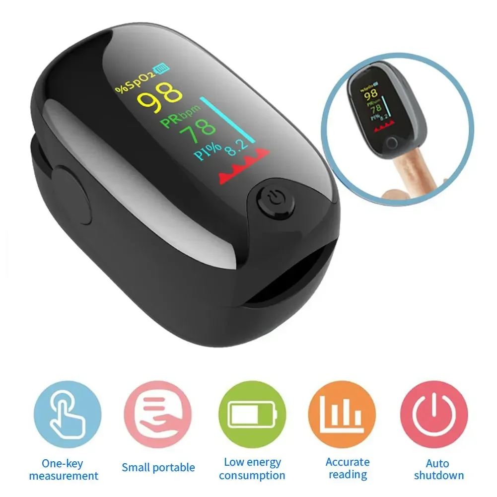 Finger Pulse Oximeter Digital Finger Clip TFT Display SpO2 PR Heart Rate Monitor Blood Oxygen Saturation Meter Portable