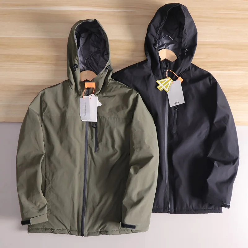 

Thiened Fce Winter Jaet for Men Waterproof Windproof Warm Hooded Cotton Coat Qui Heating Technology Stand Fit Fas...