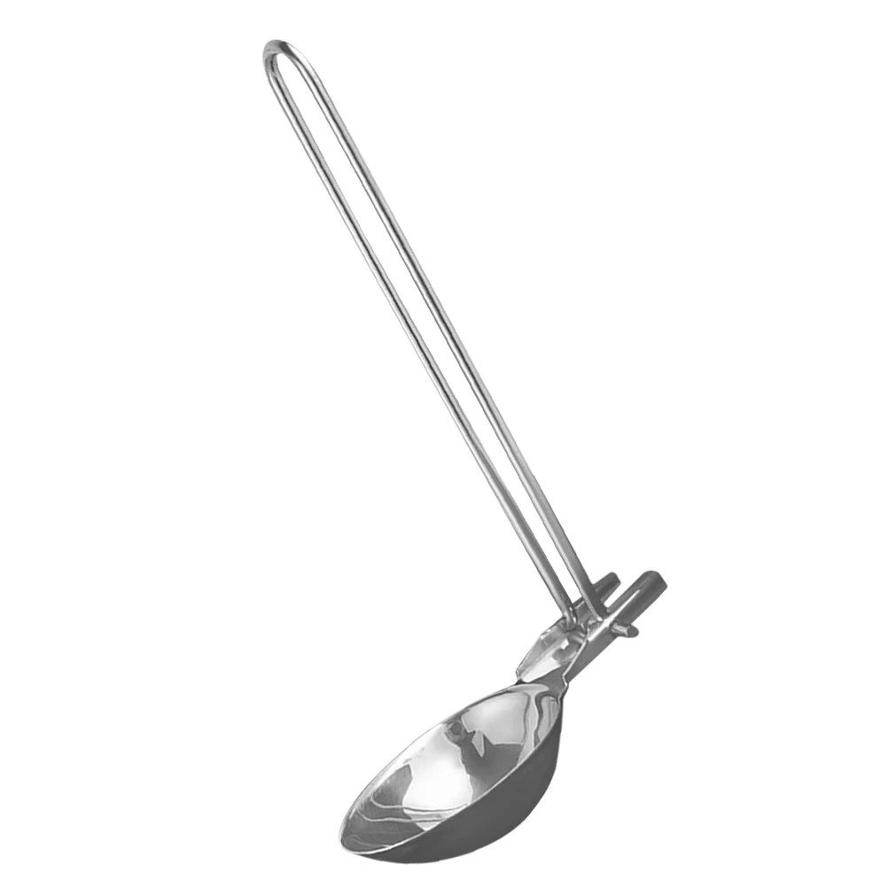 

Portable Soup Ladle Stainless Steel Camping Scoop Foldable Travel Spoon Picnic Ladles Outdoor Cooking Tool Lightweight