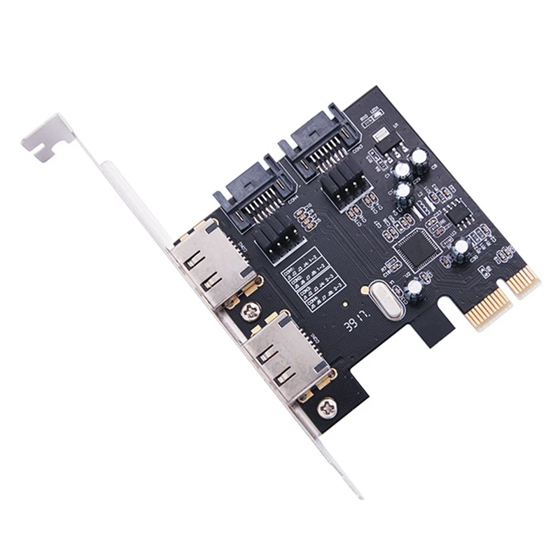 SATA Riser Karte PCI-E zu ESATA + SATA 3.0 6G Festplatten-Erweiterungskarte PCIe zu SATA/ESATA3.0 Adapterkarte
