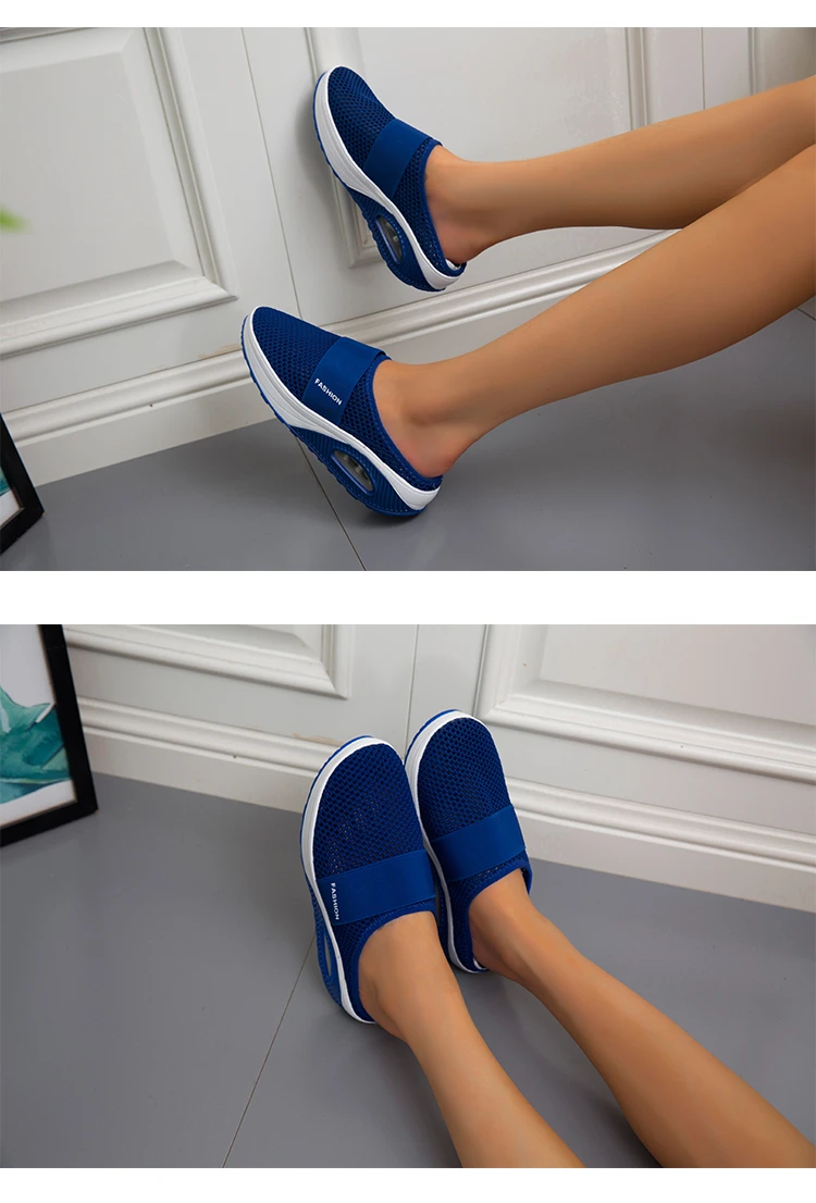 2025, Sommer europäische und amerikanische große Baotou-Halbhausschuhe für Damen, Mesh, ohne Absatz, Slip-on-Damenschuhe, flache Schuhe – Detail 29