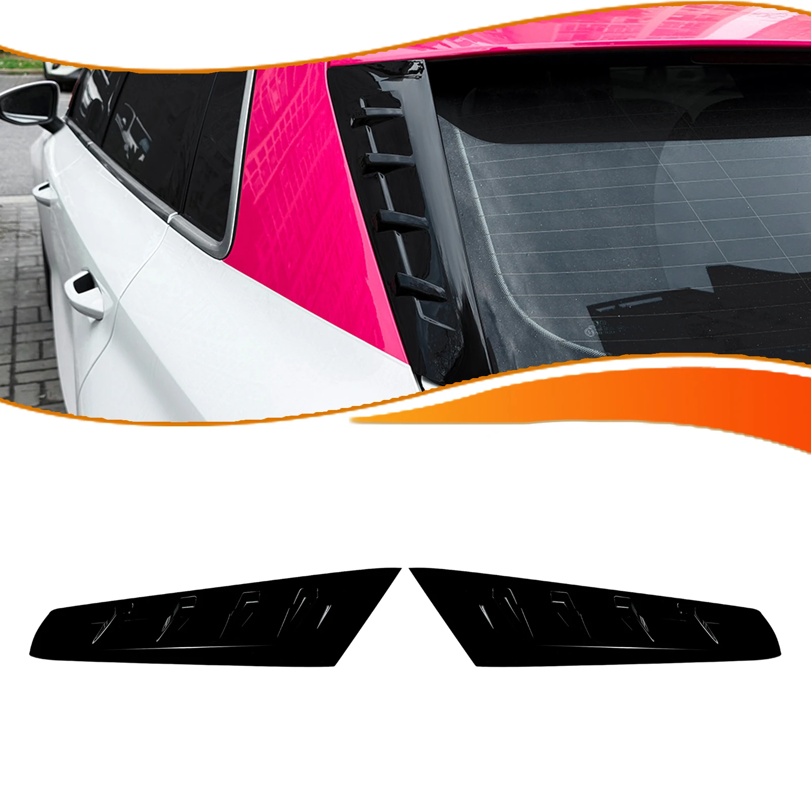 

2PCS Car Rear Window Side Spoiler Wing Trim Tail Windshield Lip For Audi A3 S3 8Y 2021 2022 2023 2024 2025