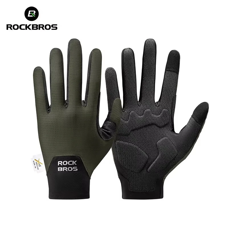 

ROCKBROS Bicycle Gloves PORON XRD Pad Anti-Slip Full Finger Men Women Breathable Shock Absorption Screen Touch MTB Road Gloves