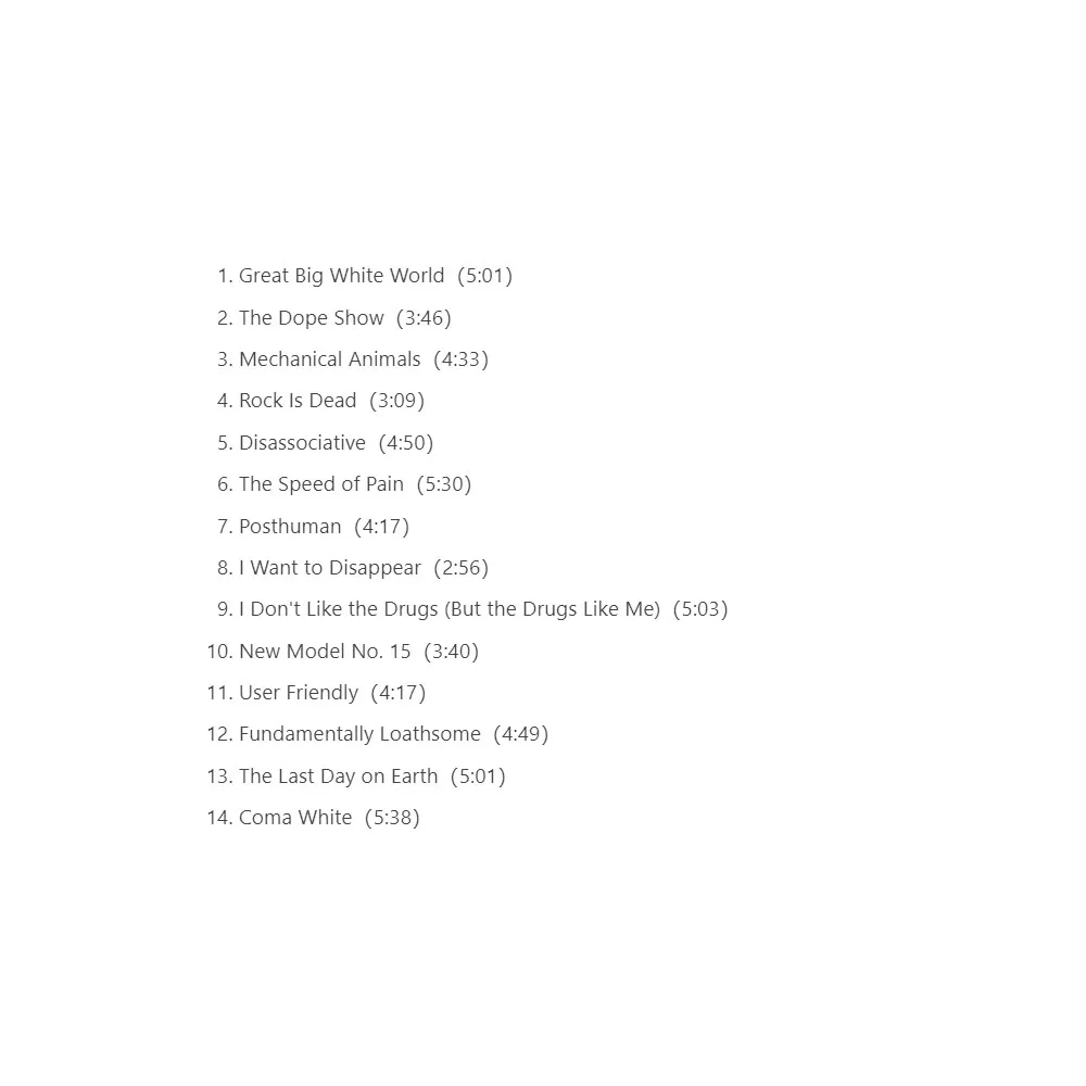 CD Mar1lyn Man5on الحيوانات الميكانيكية (تم إصدارها عام 1998) #6