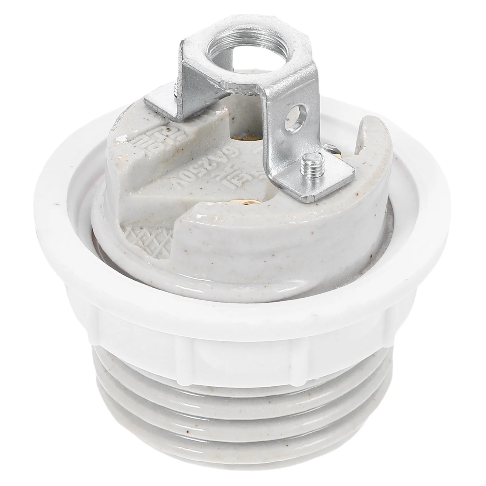 

Ceramic Light Socket E27 Full Thread Single Ring Lamp Holder Shade Compatible Fixtures High Temp Resistance ABS Material Stylish