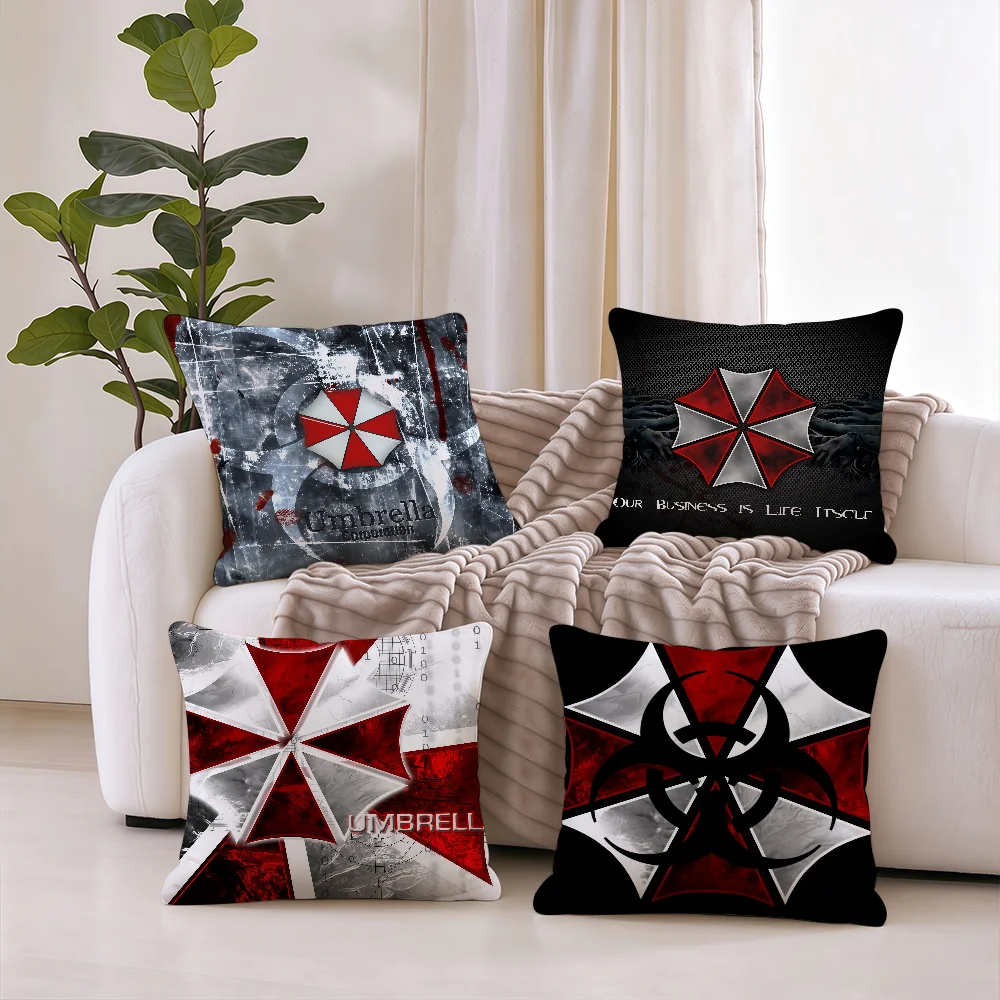 Game R-Resident E-Evil U-Umbrella cushion cover Square Office Bedroom Headboard Sofa Living Room Backrest Cushions Sleeping
