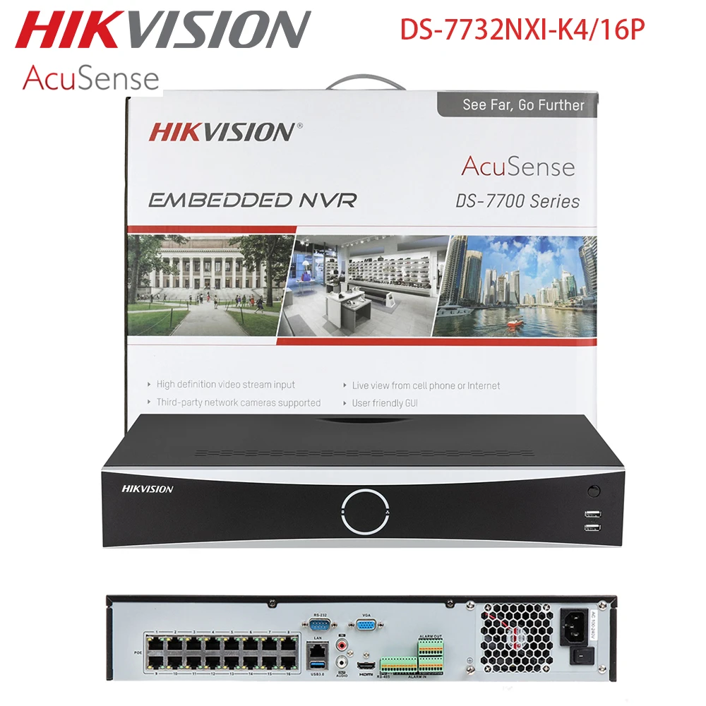 

Hikvision 32ch POE NVR K Series AcuSense 4SATA 256Mbps DS-7732NXI-K4/16P ANPR LPR VCA Facial Recognition Perimeter Protection