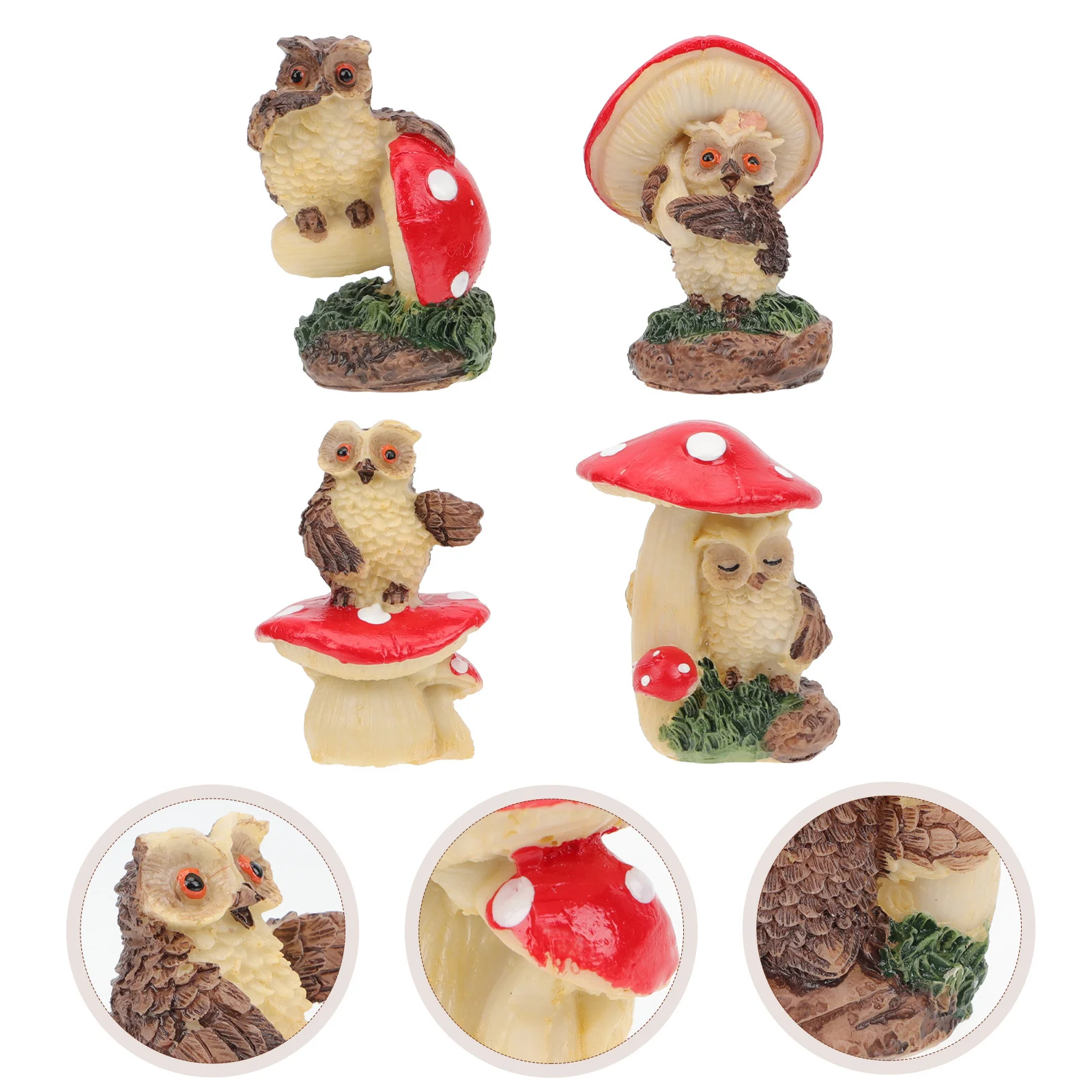 

Small Owl Figurine Miniature Figurines Ornament Resin Decoration for Garden Desktop Ornaments Home