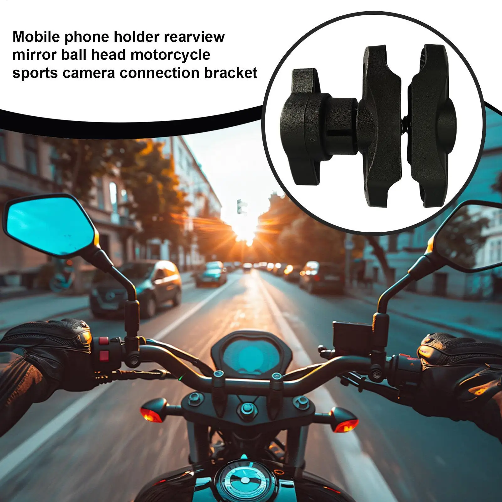 

Motorcycle Handlebar Clamp Mount Base Motorbike Handlebar Ball Clamp Mount Base Alloy Support 360-Degree Rotation For Urban Road