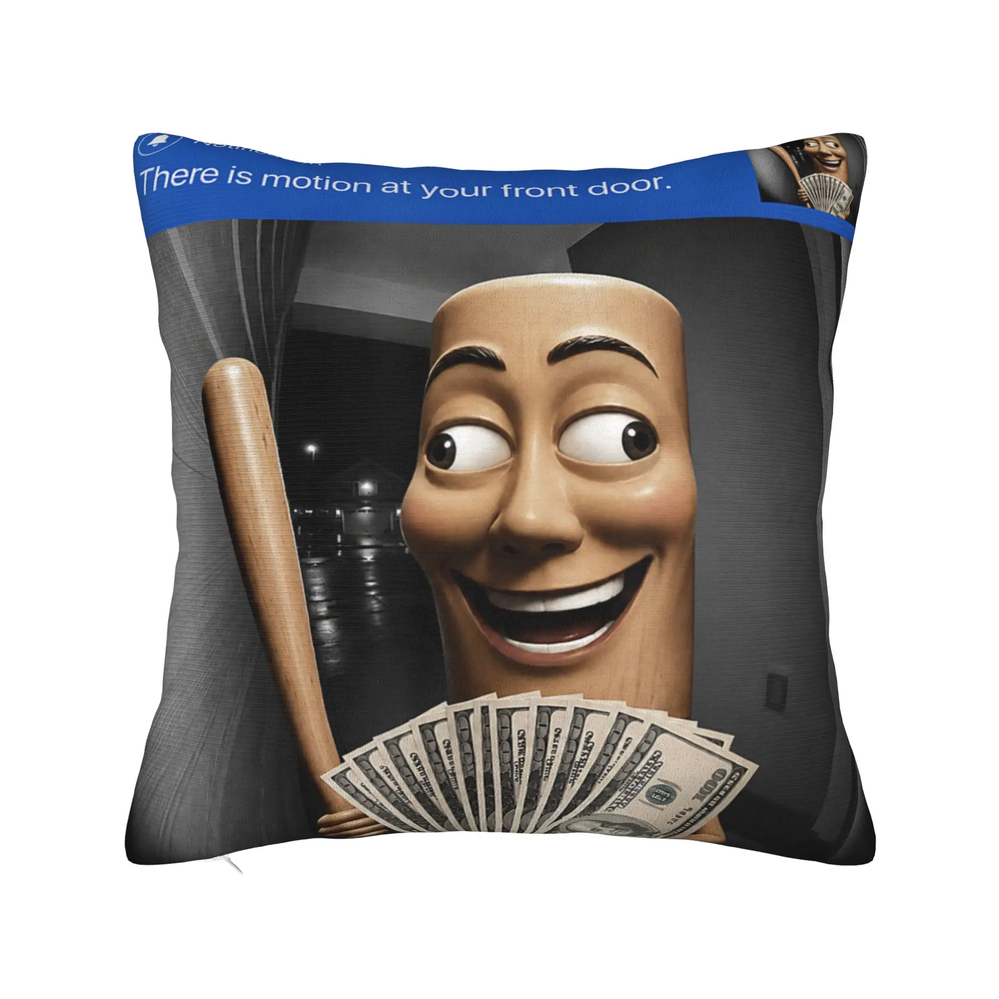 There is Motion At Your Front Door Tung Tung Tung Sahur Pillow Cover Cushion Cover Fashion Pillow Case For Sofa Home Decoration