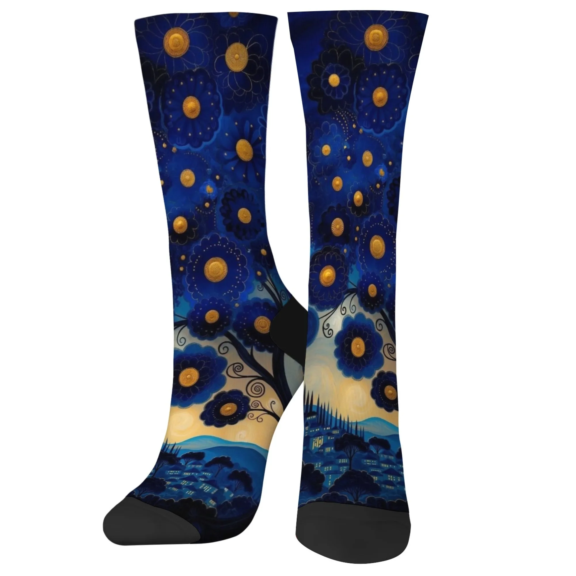 

Носки с иллюстрацией дерева в стиле фэнтези, теплые дышащие нескользящие женские носки, новинка, забавные милые модные носки, повседневные подарки для вечеринок