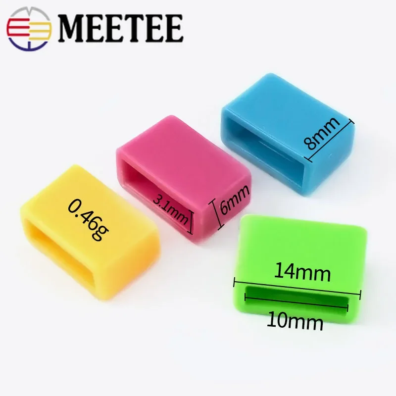 30pcs Meetee 10mm Plastic Belt Loop Keeper Buckles Dog Collar Harness Backpack Strap Buttons Webbing Anti-slip Garment Accessory