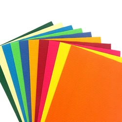 10 sheets of A4 color corrugated paper, wavy art paper, for holiday handmade packaging and holiday decoration (random colors)