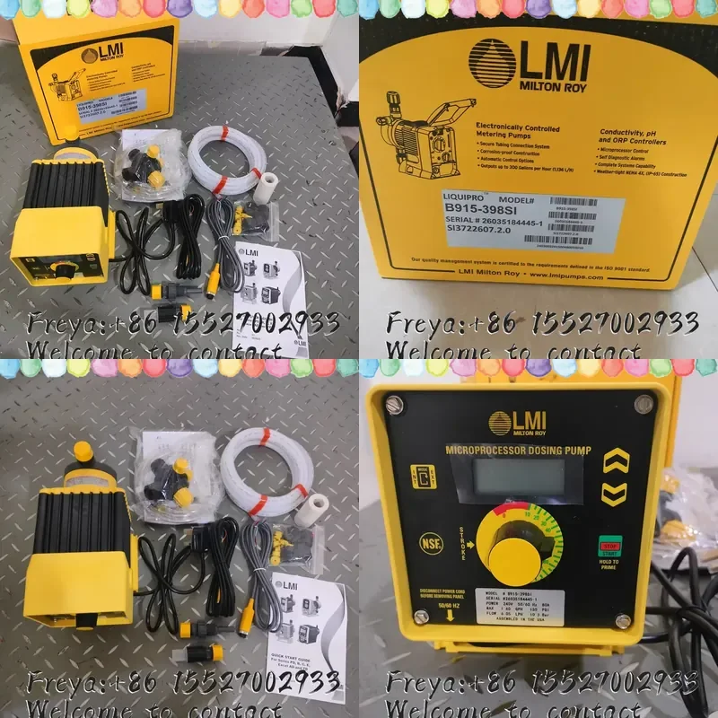Milton Roy LMI B915-398SI PUMP, METERING PUMP 1.6GPH 150PSI, PVC MOLD HEAD, TFE DIAPHRAGM, MFV, 1BALL CHECKS Dosing Pump