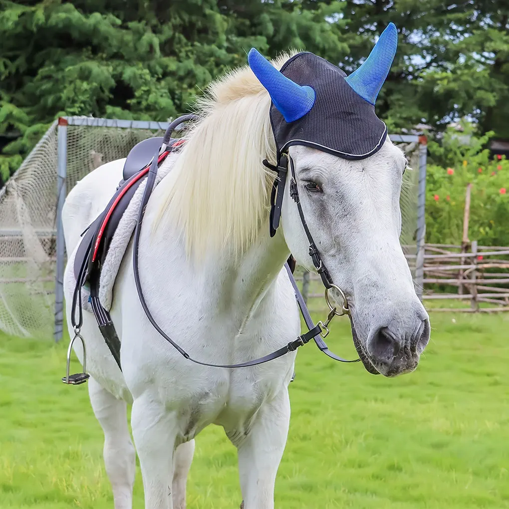 Cubierta para las orejas para montar a caballo, Protector para las orejas de caballo de malla transpirable, equipo para caballos ecuestres, máscara para moscas, capó, Protector de orejas de red