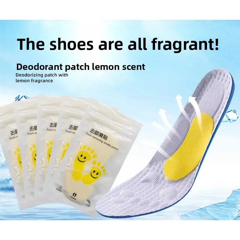 Lemon Scent Shoe Deodorant Sticker Odor Eliminator Feet Smell Remover Insoles for Sneakers Shoes
