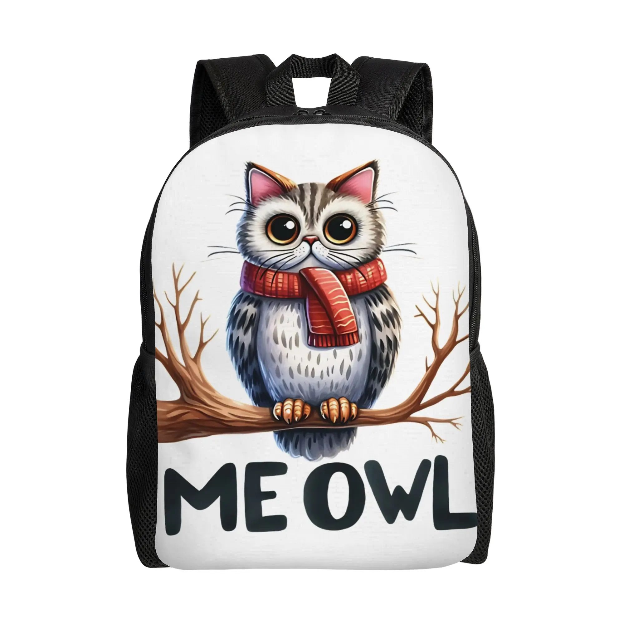 

Meowl Portrait Backpack for Men Women Casual High School Daypack Laptop Computer Shoulder Bag Sports