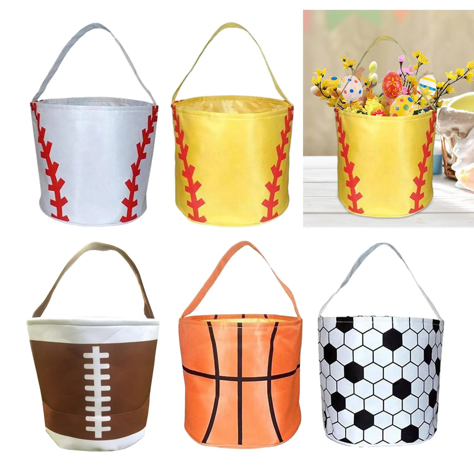 Easter Eggs Hunt Bags Durable Trick or Treat Bags Easter Bunny Baskets Candies Bucket for Children Boys Holiday Girls Festival