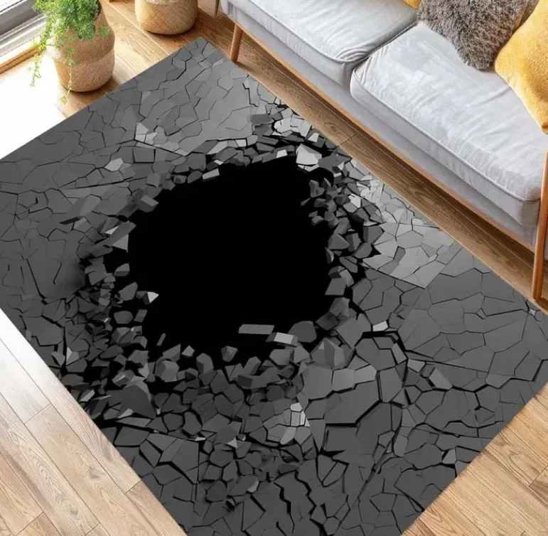 3D Vortex Illusion Rug for Living Room Rug Carpet,Area Rug Non Slip Floor Carpet Teen's Rug Kids Room Boy Room Rug Girl Room