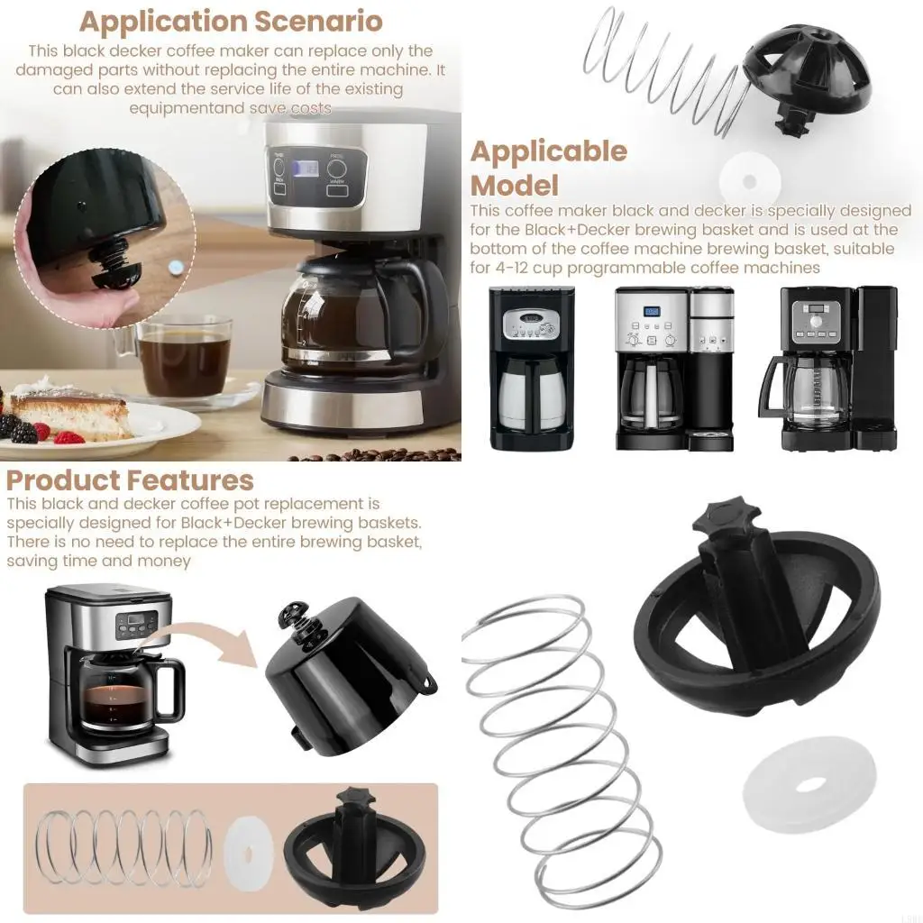L9BE Plastic Spring Loaded Coffee Filter Basket Stopper Replacement Kits Accessories